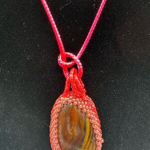 Elegant Miyuki Glass Beaded Tigers eye Cabochon can place in any Necklace